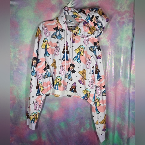 Cakeworthy x Bratz Print White Crop Hoodie Size 3XL - Picture 2 of 10